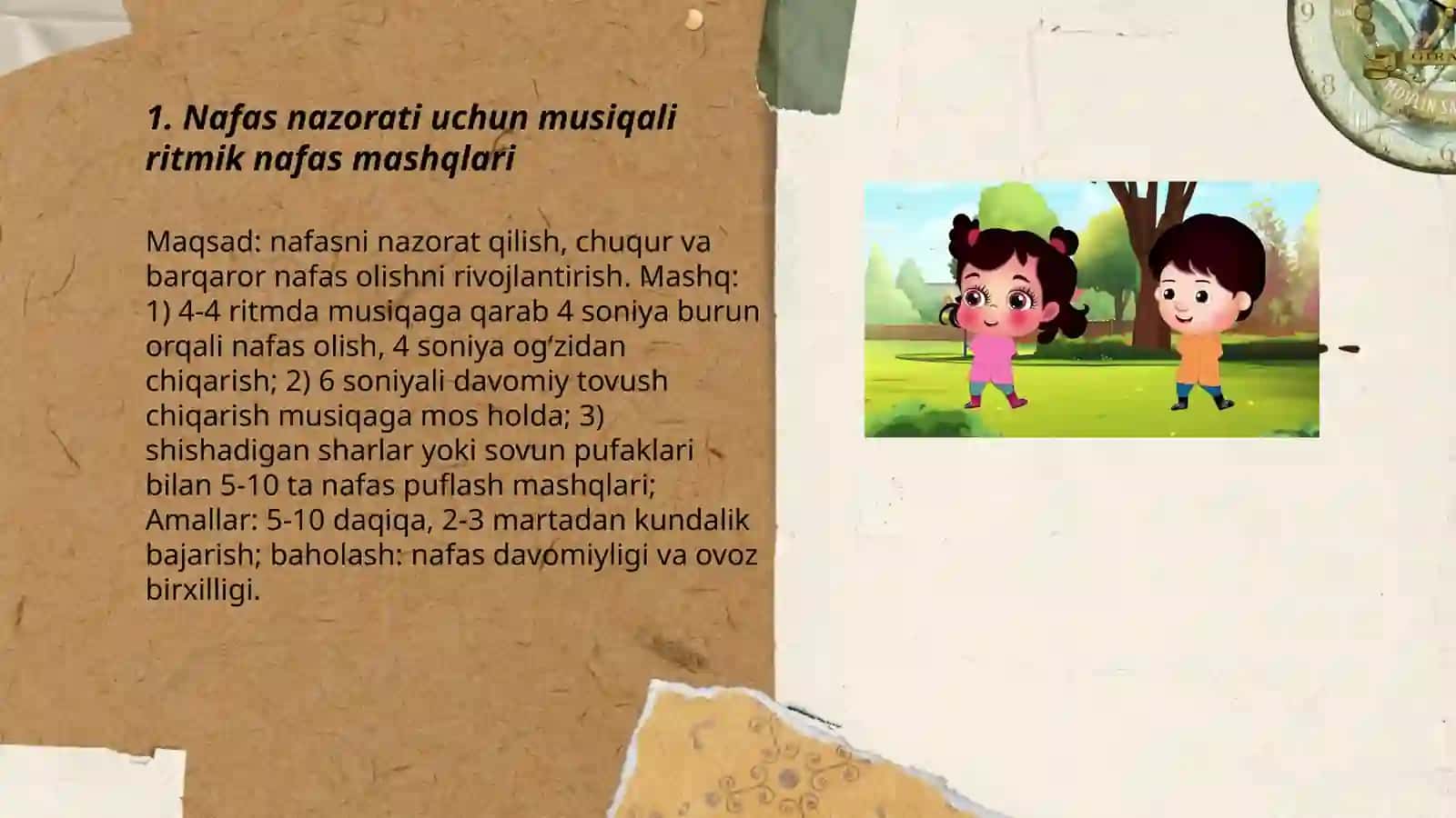 Dizartrik bolalar uchun musiqali ritmik mashqlar 3