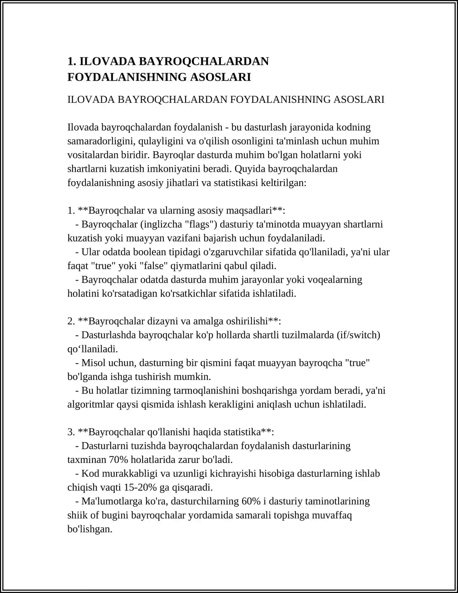 ILOVADA BAYROQCHALARDAN FOYDALANISH 3
