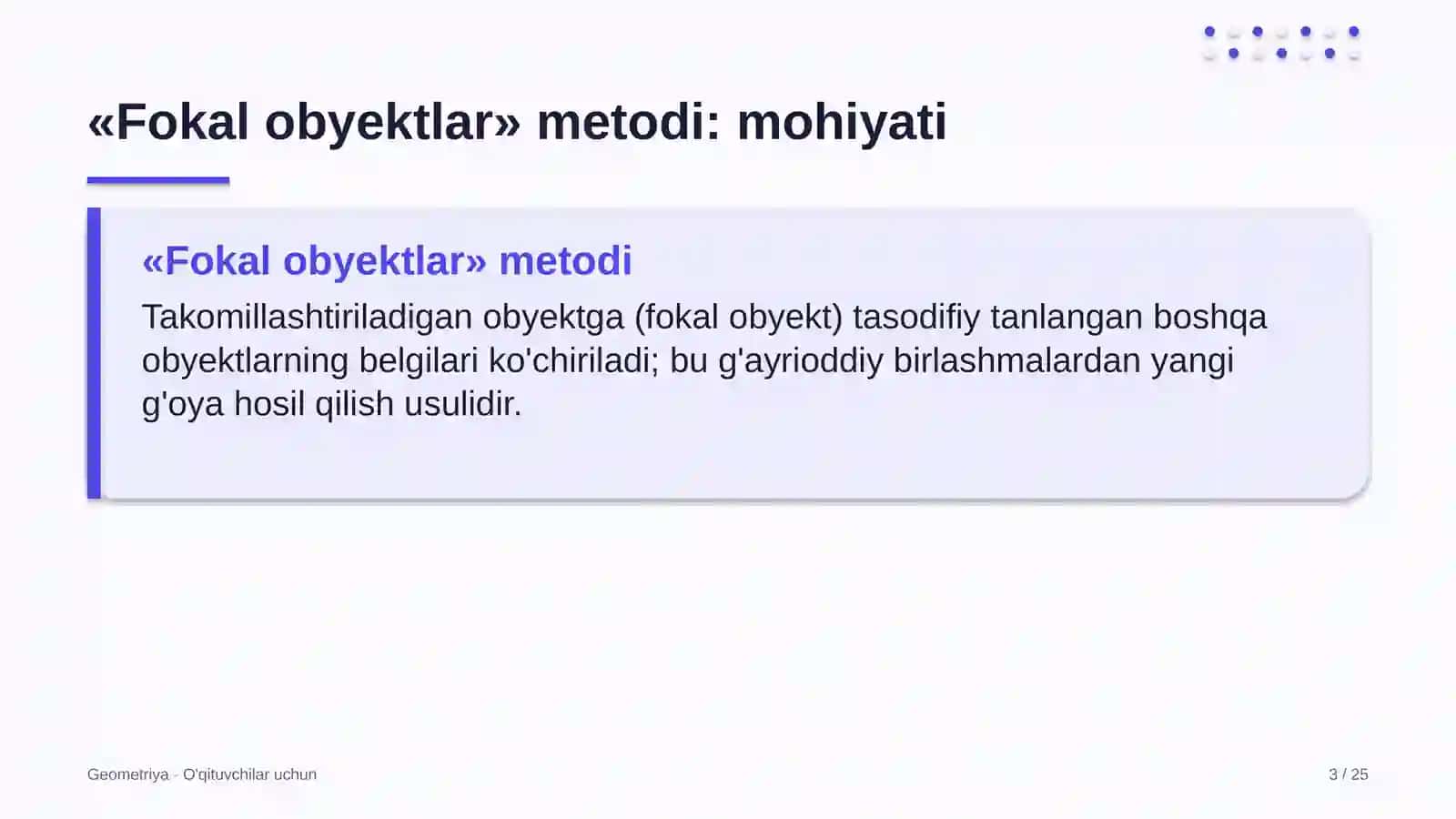 geometriya darslarida fokal obyektlar metodidan foydalanish 3422 3