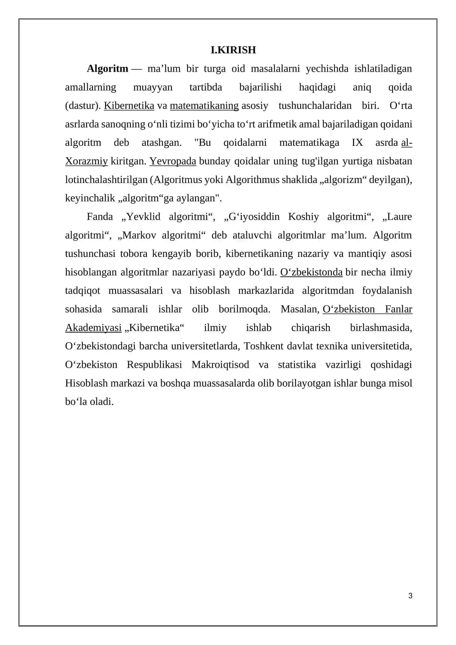 Algoritm tushunchasi va uning xarakterli xususiyatlari 3