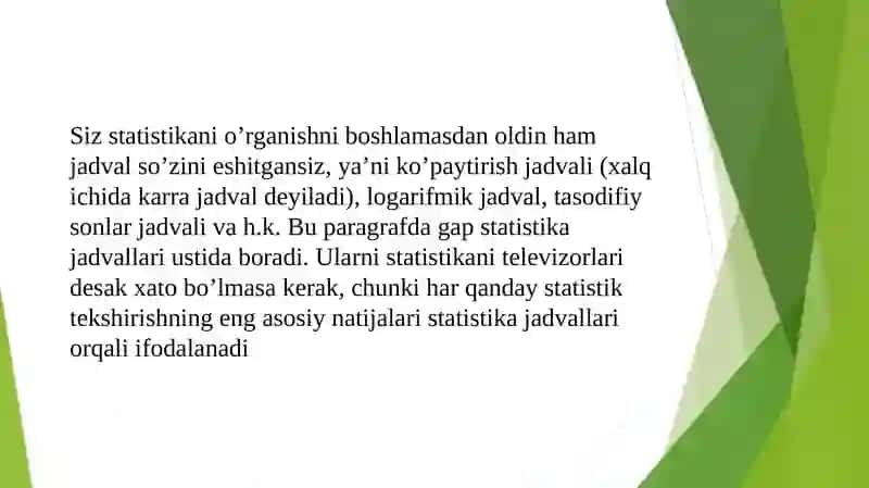 STATISTIK JADVAL VA GRAFIKLA 3