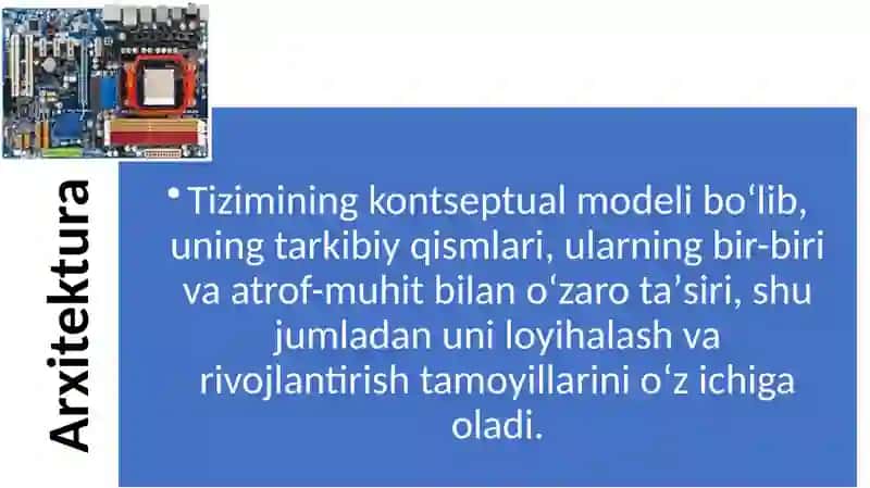 Zamonaviy kompyuterlarning arxitekturasi va tuzilmasi 3