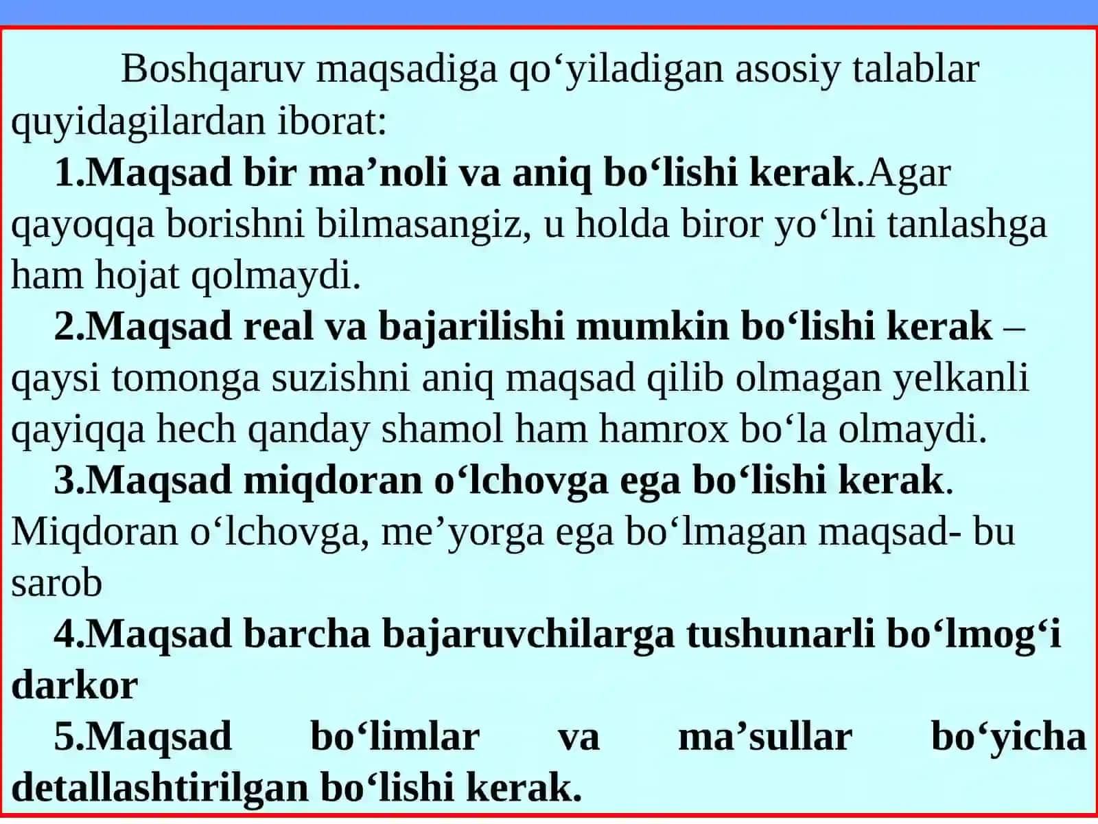Boshqaruv Maqsadi va Funksiyalari 3