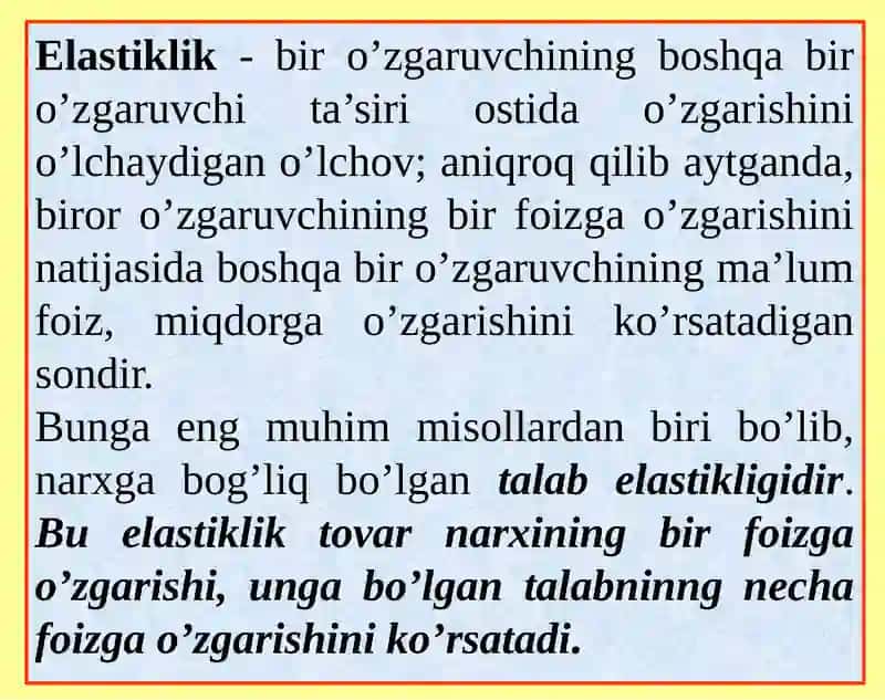 Talab va taklif elastikligi 3
