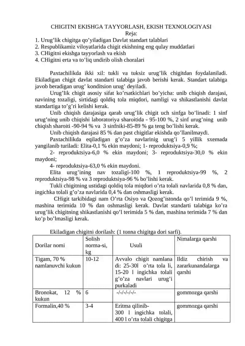 CHIGITNI EKISHGA TAYORLASH VA EKISH TEXNOLOGIYASI 3