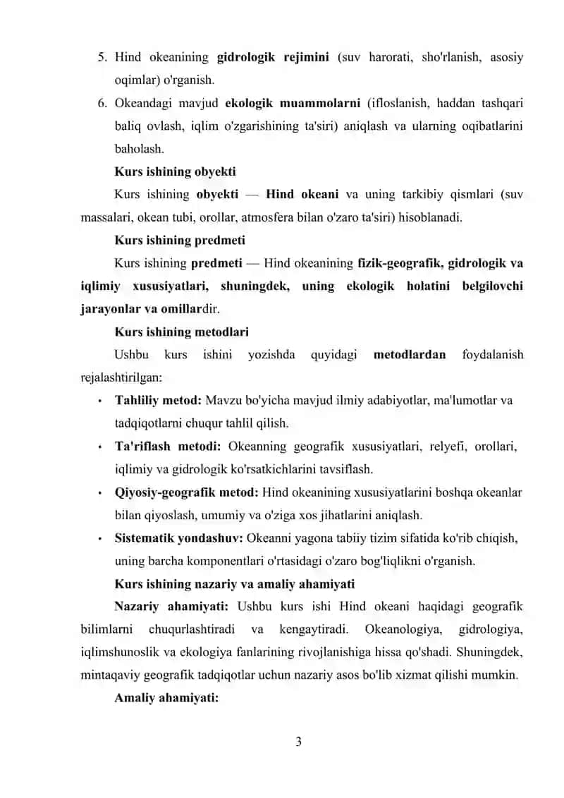 Hind okeanining fizik-geografik xususiyatlari, gidrologik va iqlimiy sharoitlari 3