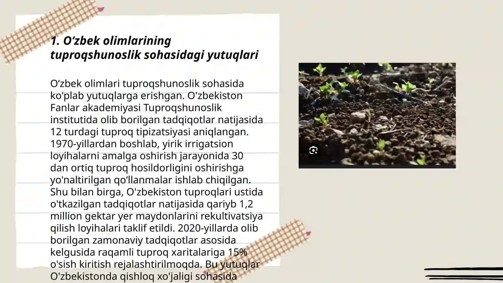 Oʻzbek olimlarining tuproqshunoslik sohasidagi yutuqlari 3