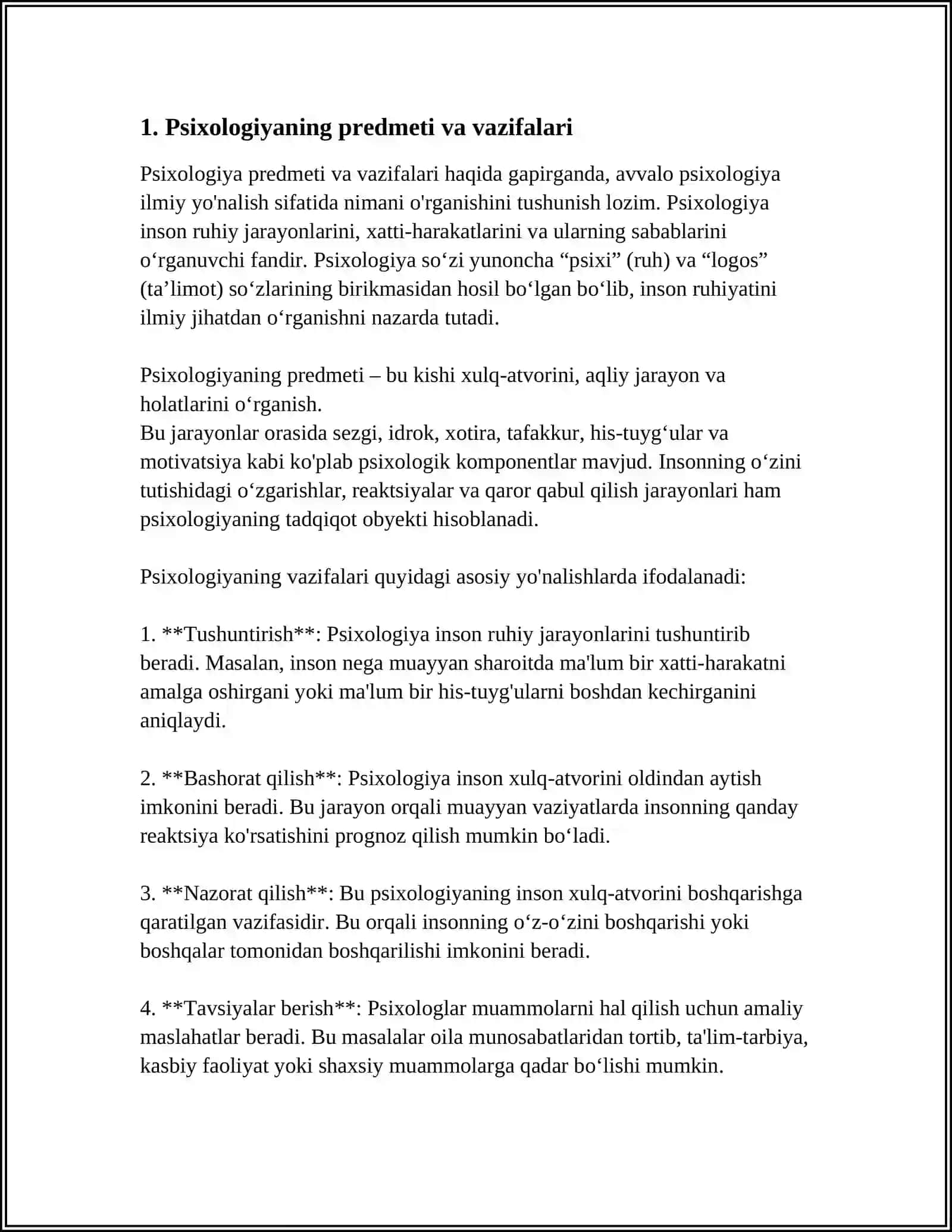 Mavzu: PSIXOLOGIYA FAN SIFATIDA 3