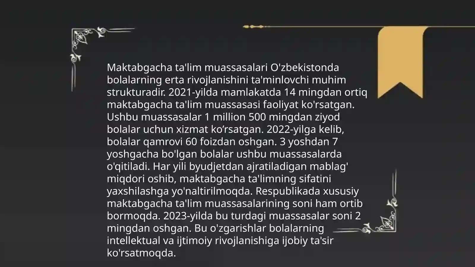 O'zbekiston respublikasi ta'lim tog'risidagi qonuni(Maktabgacha ta'lim) 3