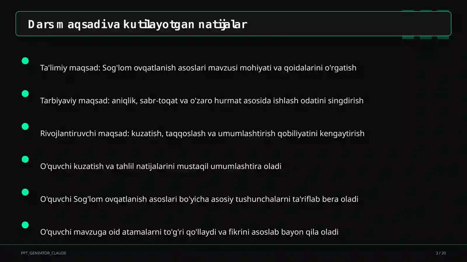 Sog'lom ovqatlanish asoslari (3-sinf) 3