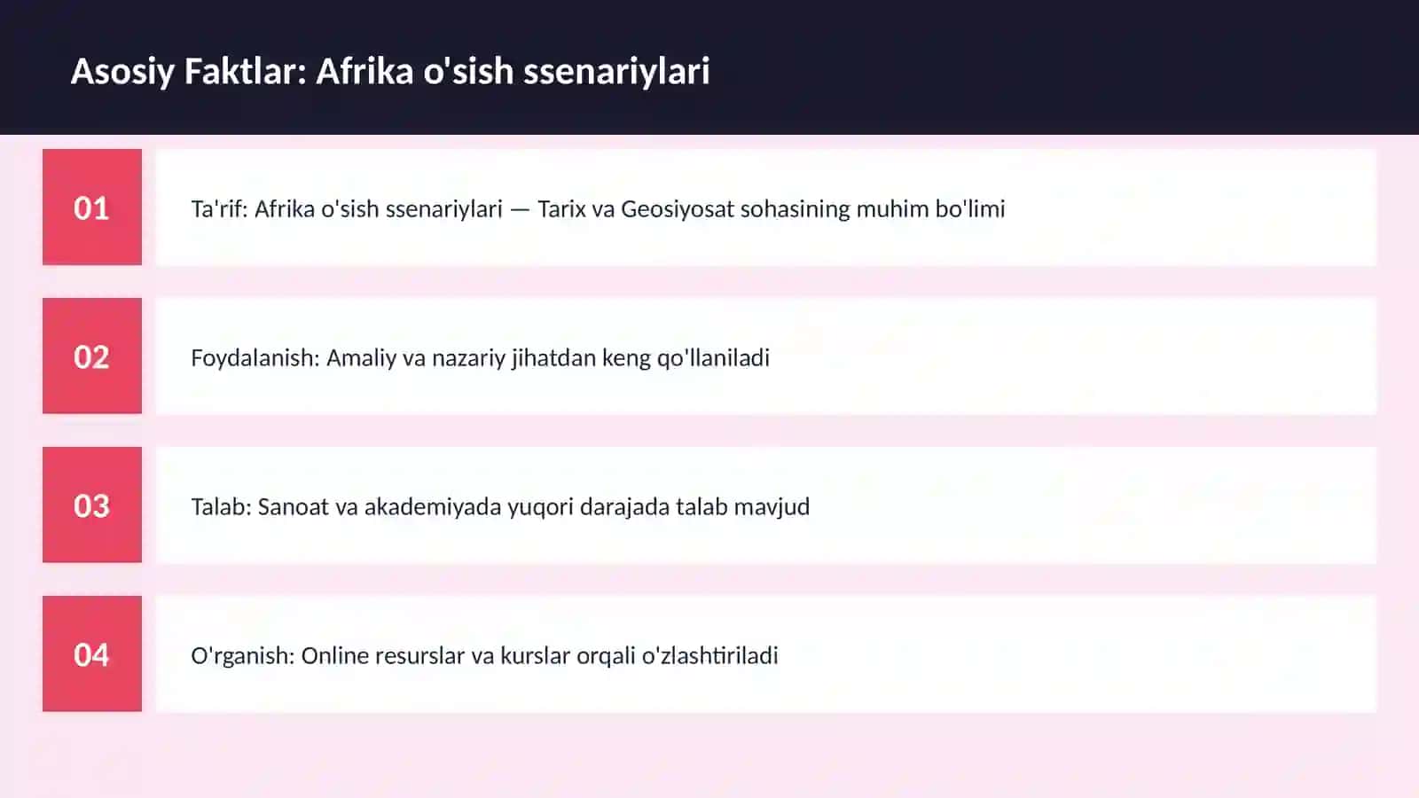 Afrika o'sish ssenariylari 3
