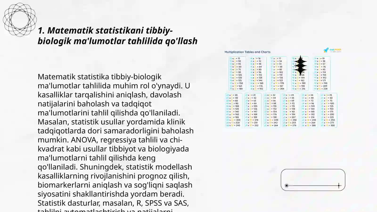 Tibbiy-biologik masalalarni yechishda matematik statistika elementlaridan foydalanish 3