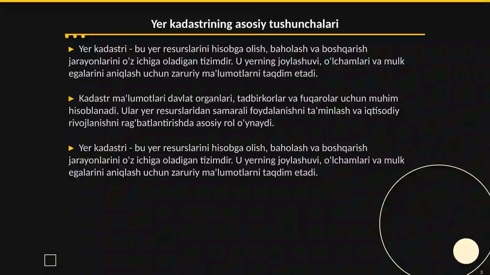 Yer resurslarini boshqarishda yer kadastrining funksiyasi. 15-mavzu 3