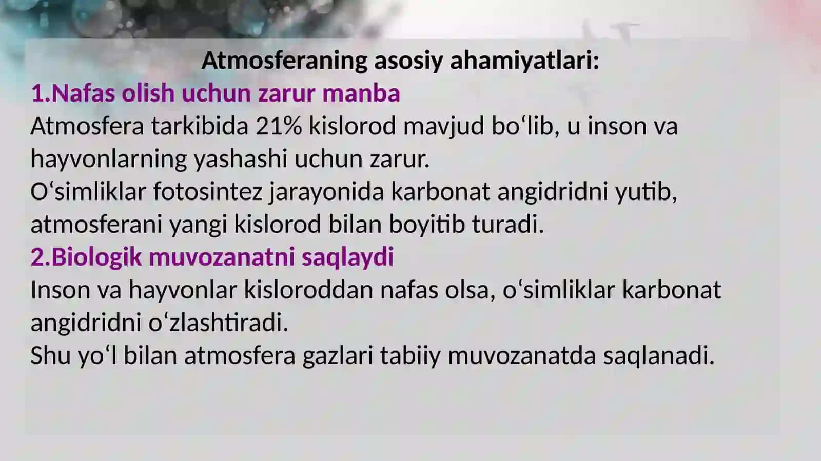 O’zbekistonda atmosferani asrashga qaratilgan choralar 3