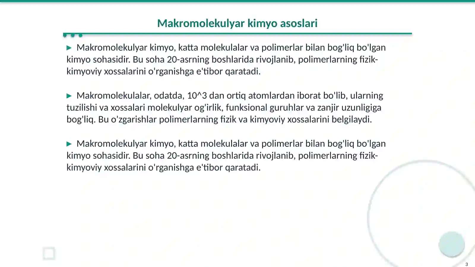 Makromolekulyar reaksiyalar va ularning turlari 3