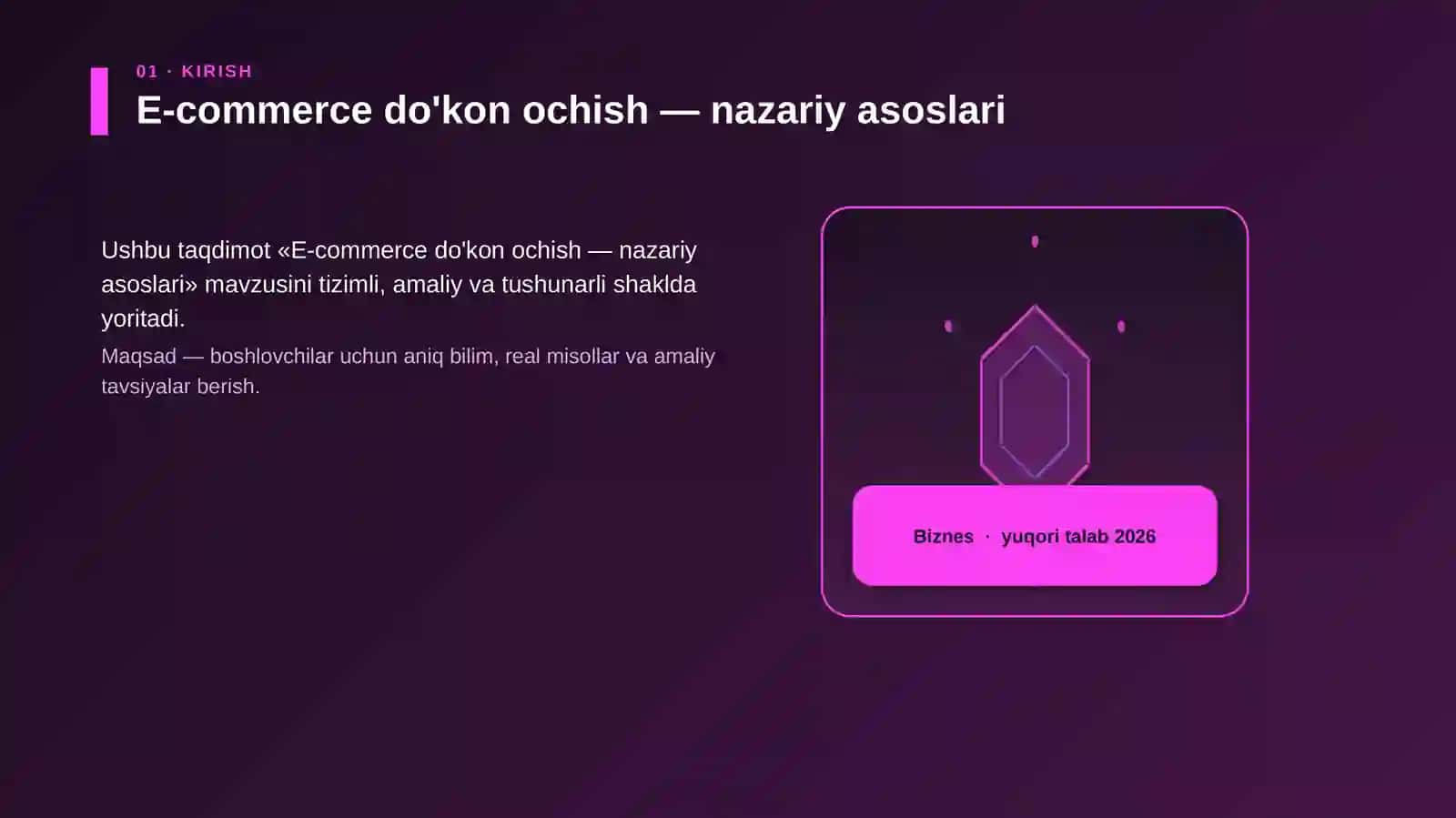 E-commerce do'kon ochish — nazariy asoslari 3