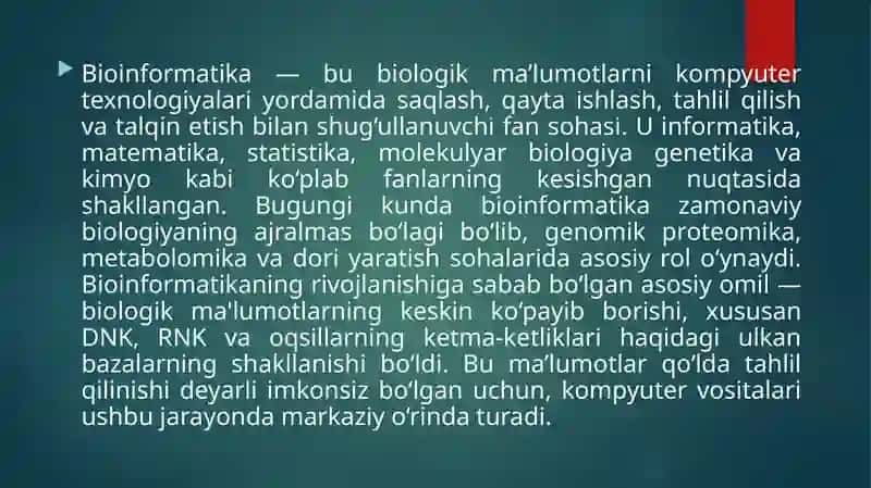 biokimyo va malekular biologiya 3