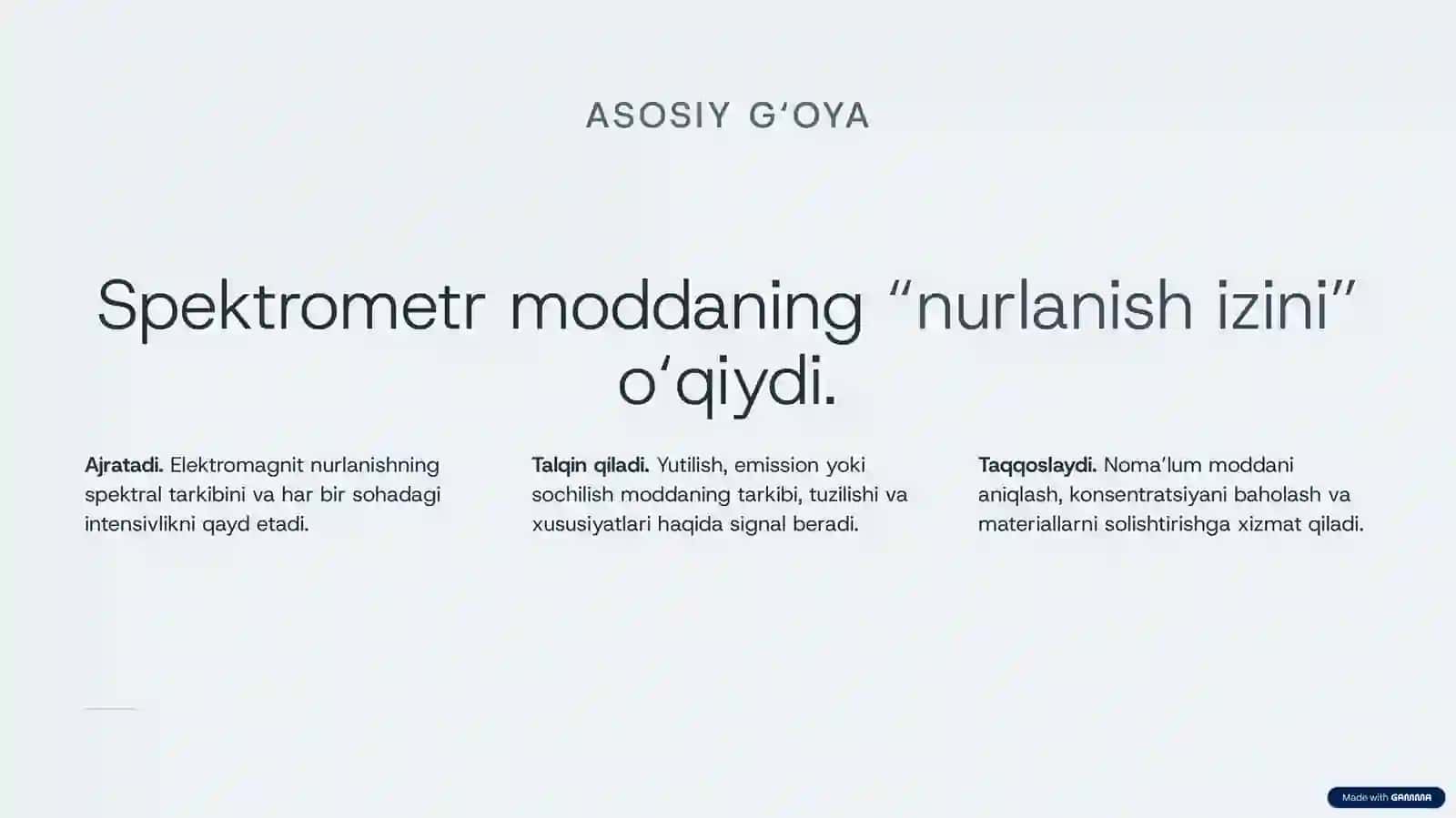 UNIVERSITET MA’RUZASI · ANALITIK O‘LCHASH Spektrometrlar vaFure-spektrometriya 3