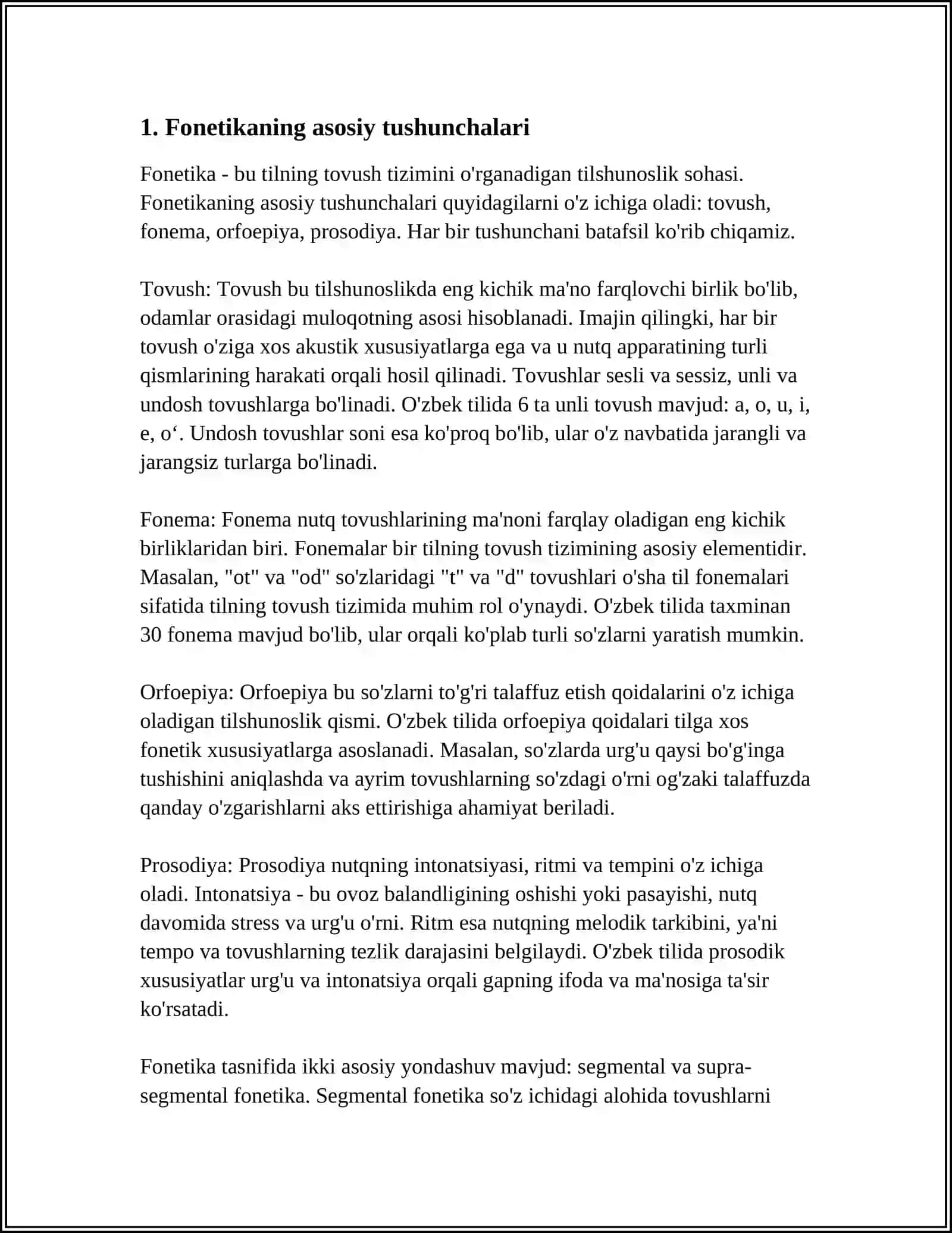 TIL SATHLARI:TILNING FONETIK VA FONOLOGIK SATHLARI 3