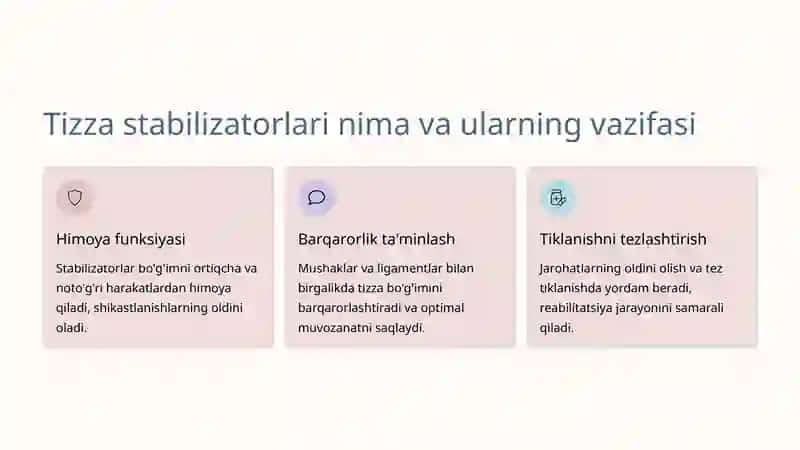 Tizza bo'g'imi stabilizatorlari: Tuzilishi va Ahmiyati 3