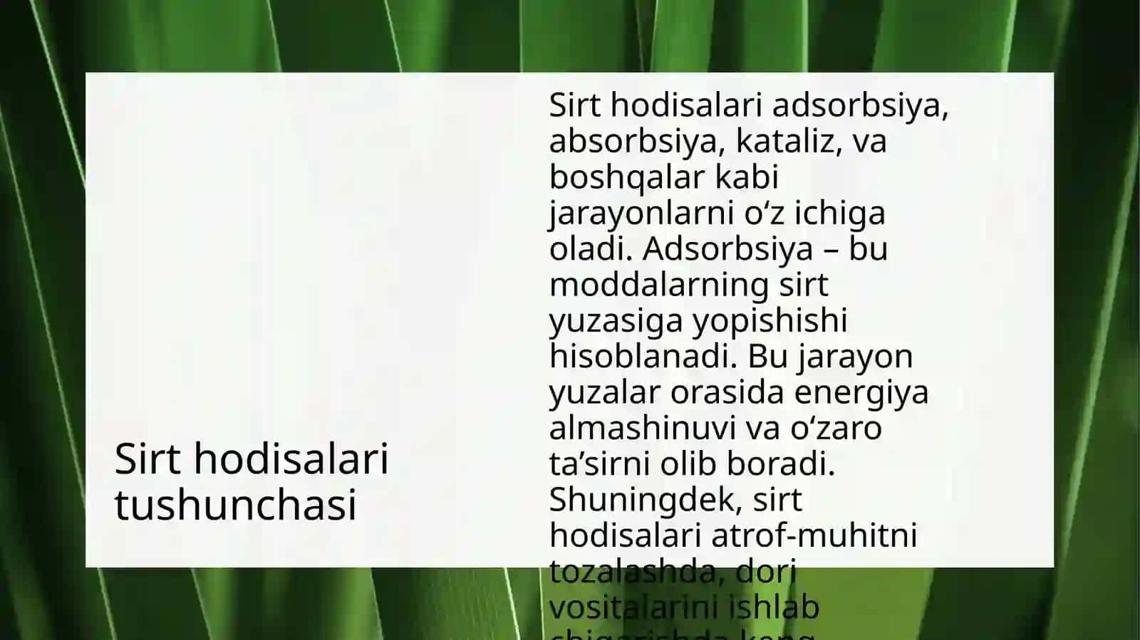 Sirt hodisalari adsorbsiya xromatografiya adsorbsiyadan sifat riyaksiyalari 3
