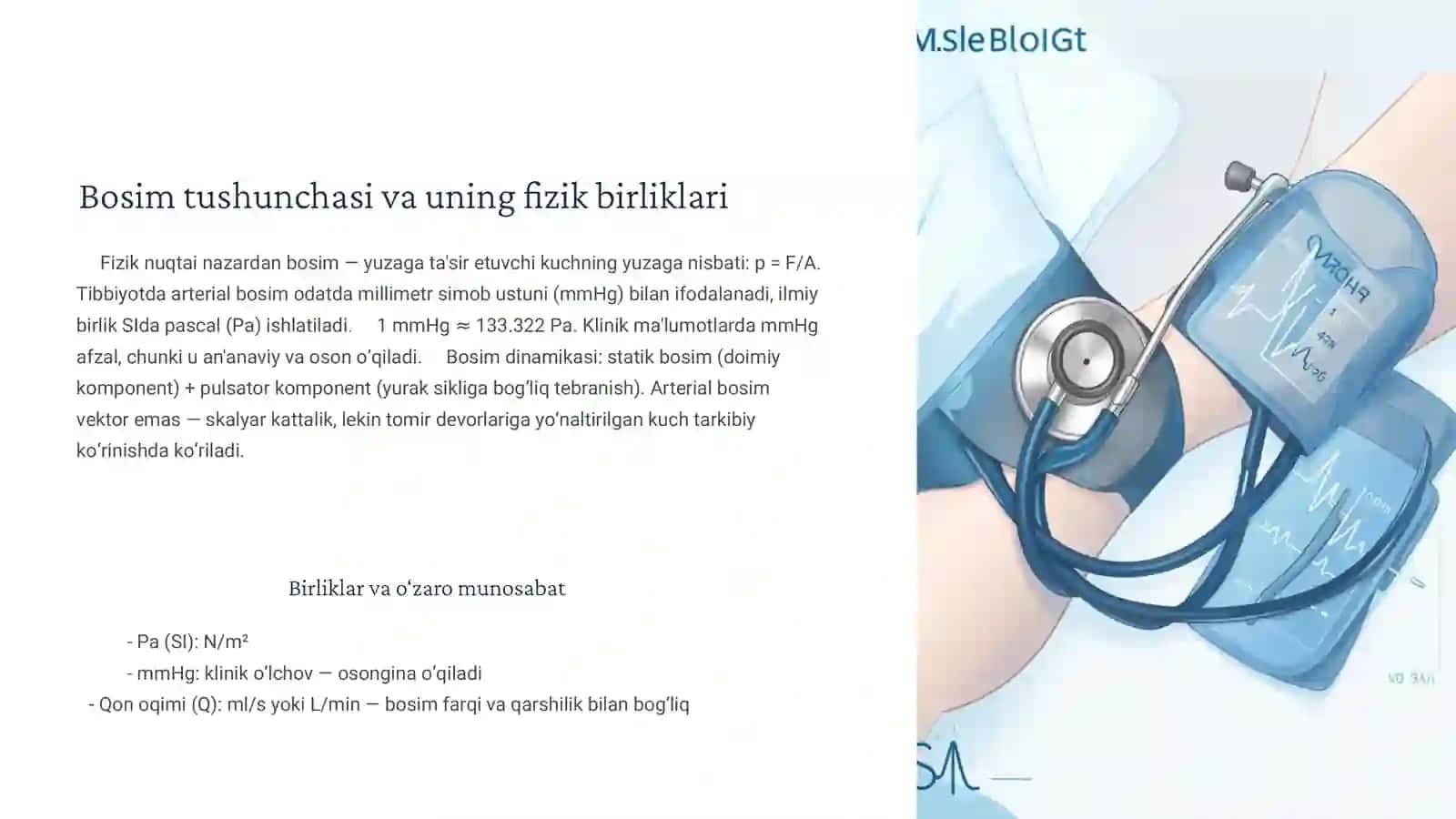 biofizika Arterial bosimni aniqlashning fizik asoslari: Puls to'lqini 3