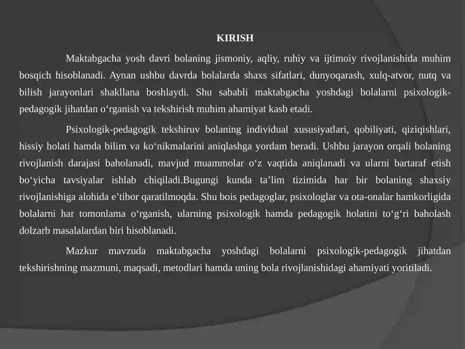 Maktabgacha yoshdagi bolalarni psixologik-pedagogik jihatdan tekshirish 3
