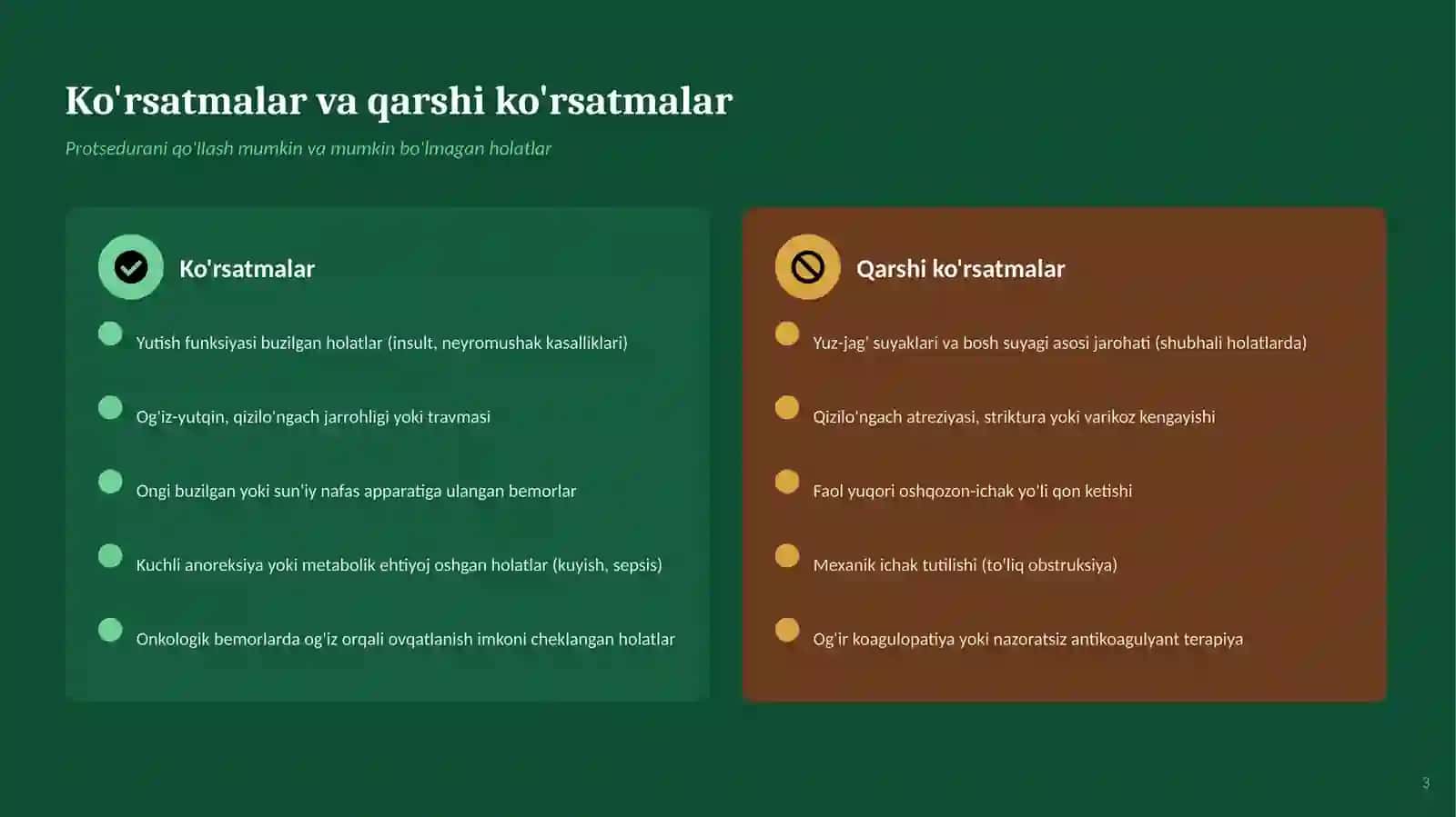 Zond orqali ovqatlantirish (enteral to'yintirish) 3
