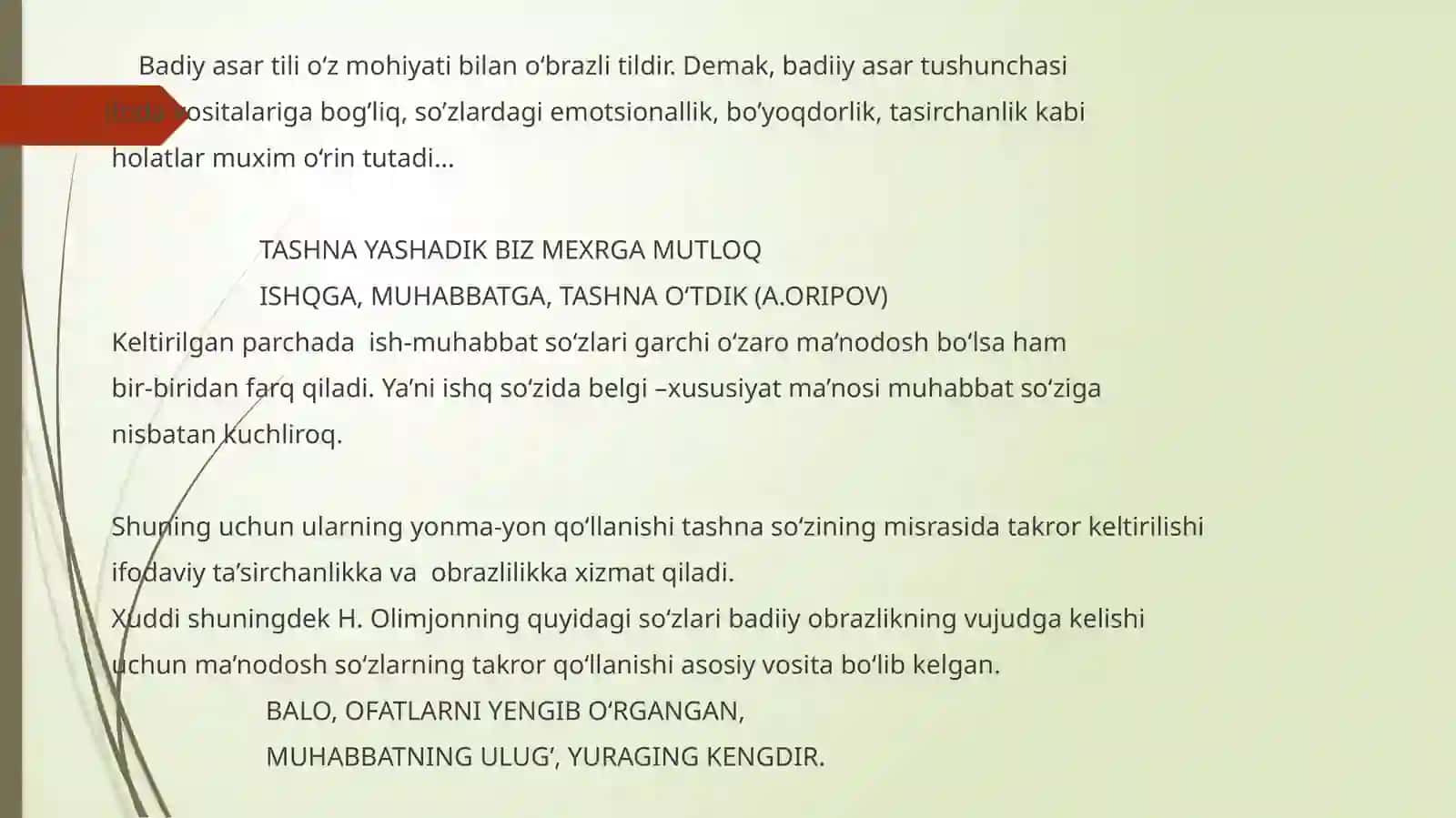 O‘zbektilining amaliy poetika sifanidantayyorlagan MUSTAQIL ISHI 3
