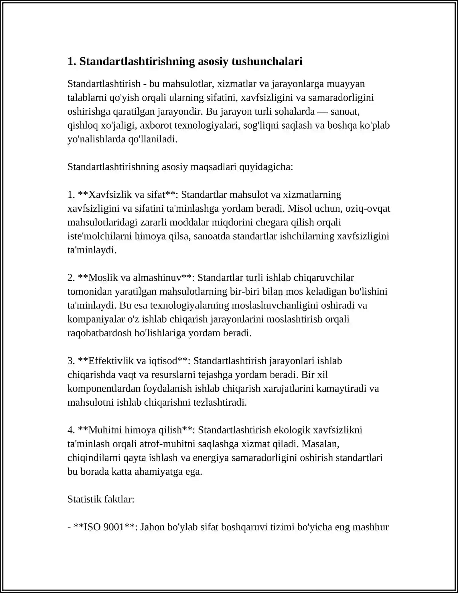 OʻZBEKISTON RESPUBLIKASI "STANDARTLASHTIRISH TOʻGʻRISIDAGI" QONUNI 3