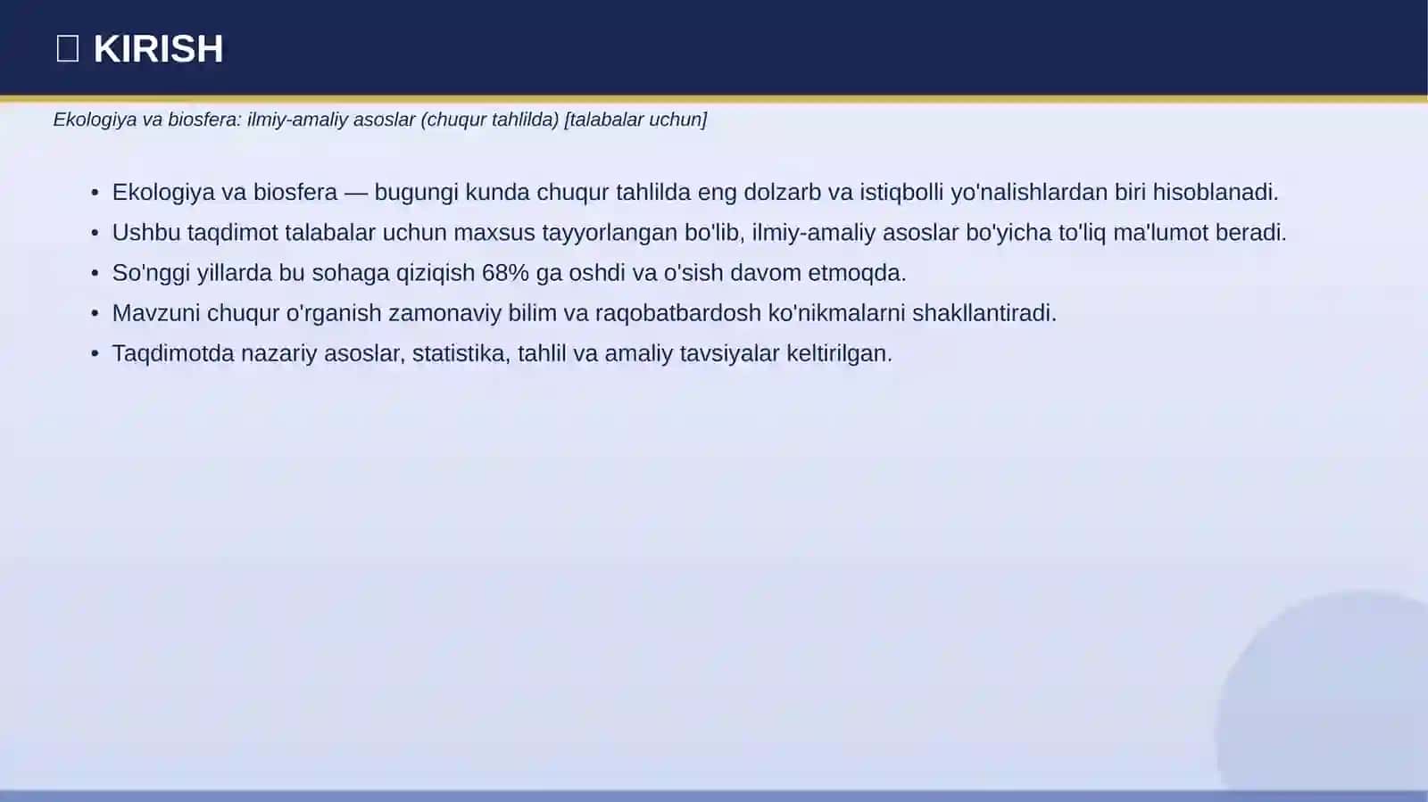 Ekologiya va Biosfera: Ilmiy-amaliy Asoslar 3