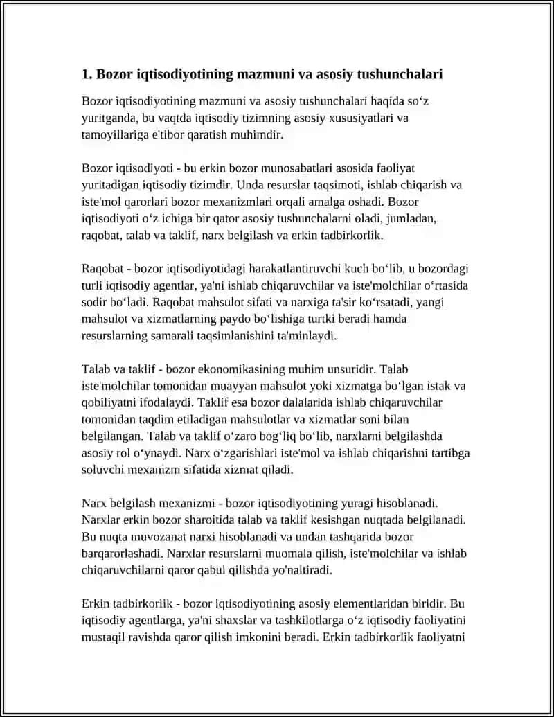 BOZOR IQTISODIYOTINING MAZMUNI VA AMAL QILISHI 3