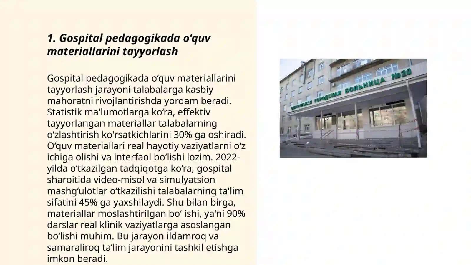 Gospital pedagogika fanining o'quv materiallari va texnalogiyalari 3
