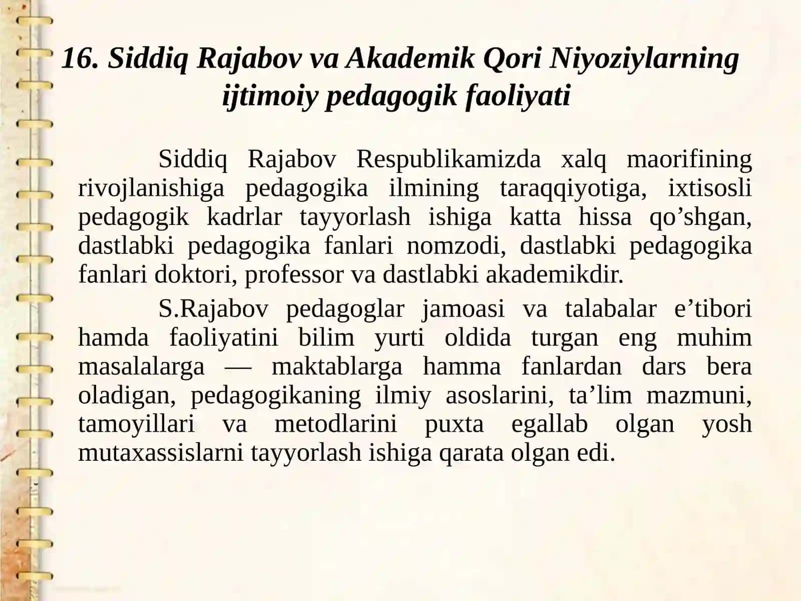 Siddiq Rajabov va Akademik Qori Niyoziylarning ijtimoiy pedagogik faoliyati 3