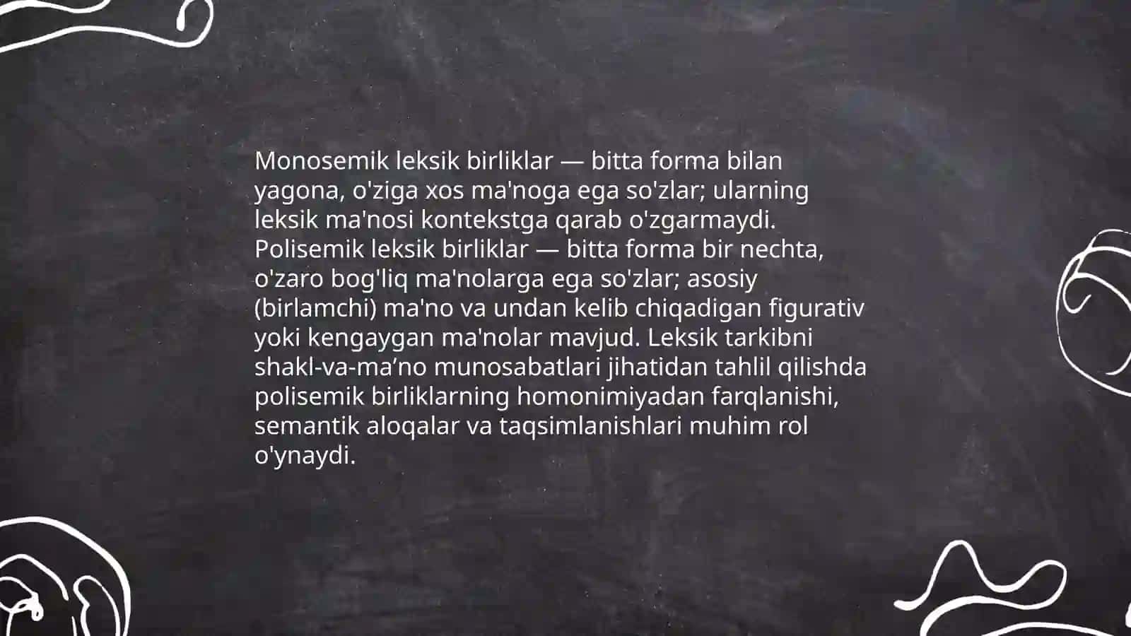 Lugʻat tarkibining shakl va maʼno munosabatlari jihatidan tavsiflanishiga koʻra turlari 3
