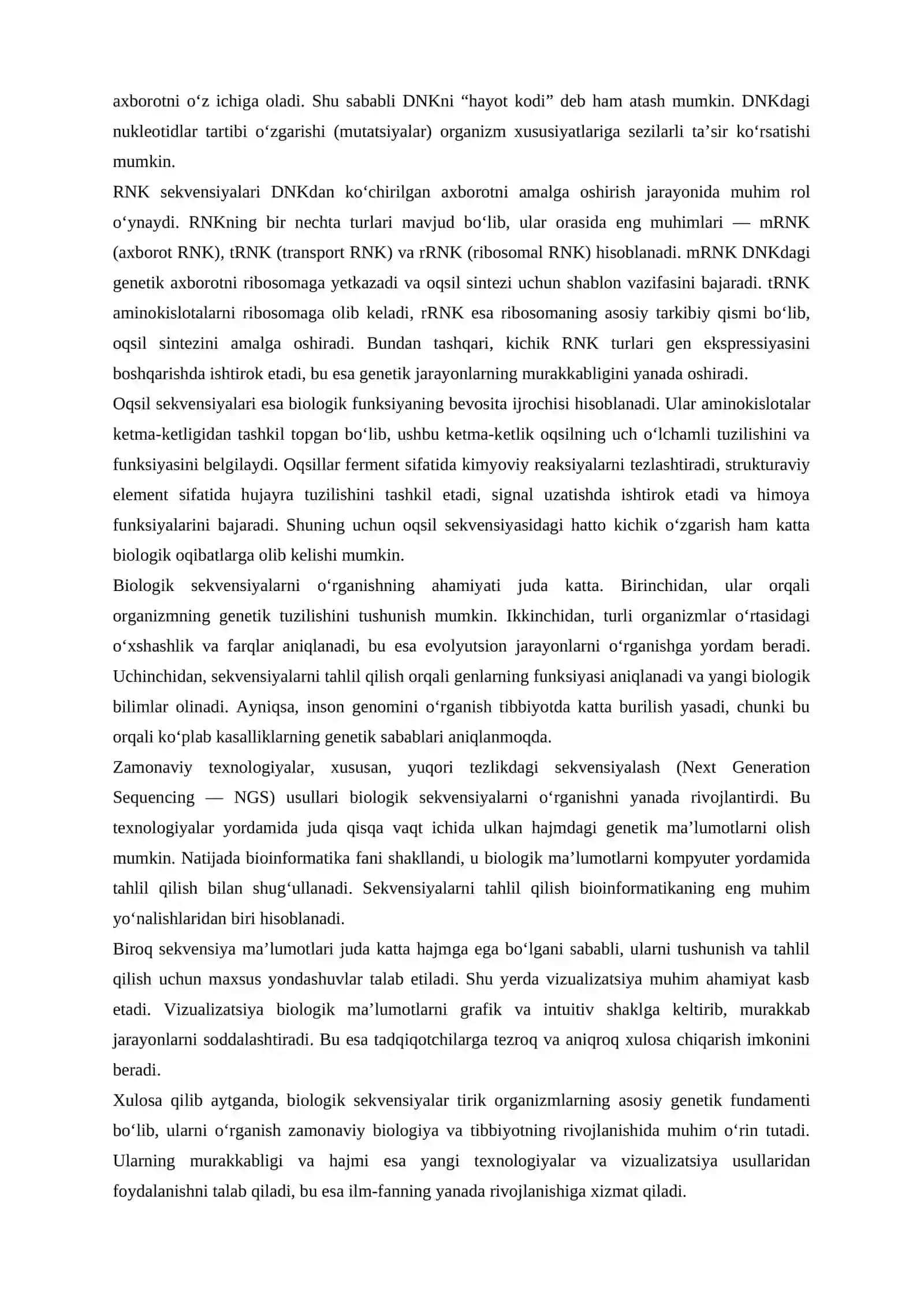 Biologik sekvensiyalarni vizualizatsiya qilish usullari 3