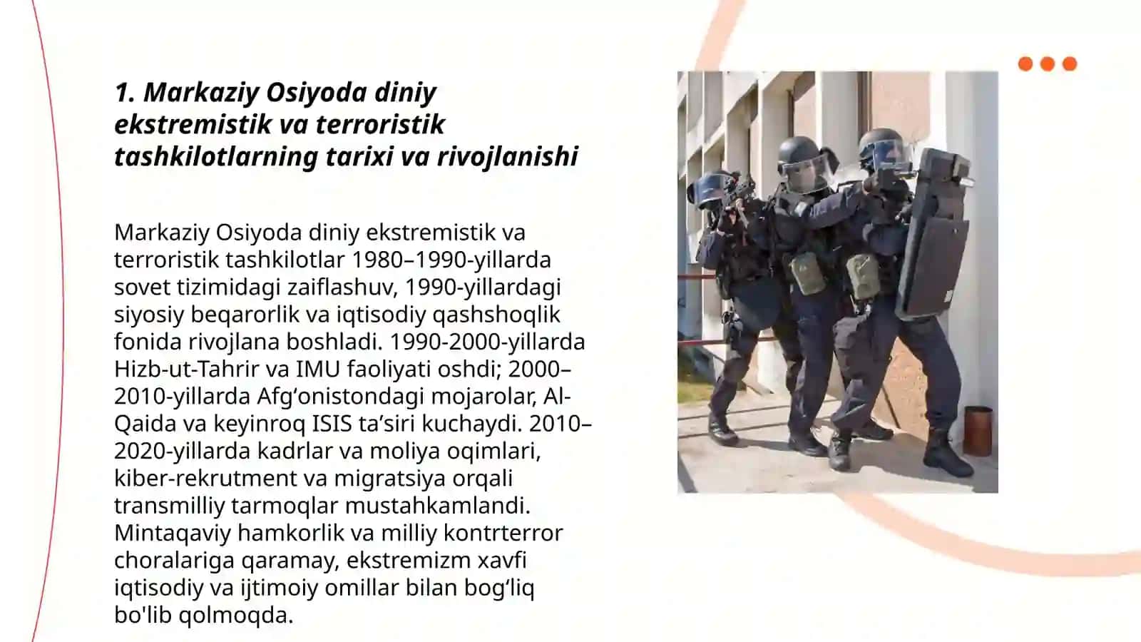 Markaziy Osiyodagi barqarorlikka tahdid solayotgan diniy ekstremistik va terroristik tashkilotlar 3