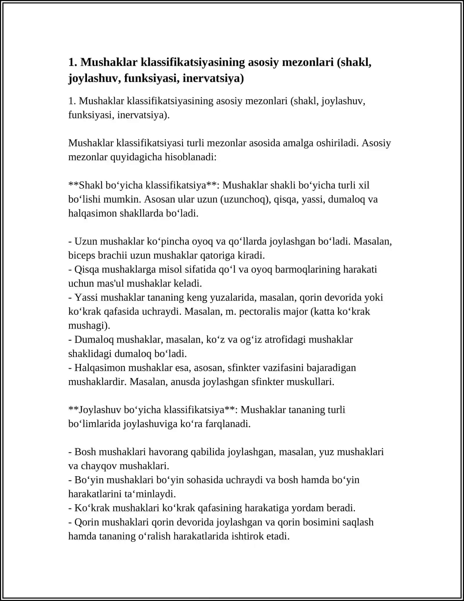 MUSKULLAR KLASSEFEKATSIYASI. BOSH VA BOʻYINMUSKULLARI 3