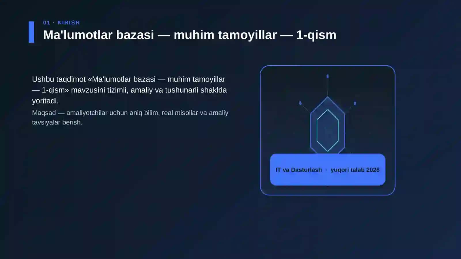 Ma'lumotlar bazasi — muhim tamoyillar — 1-qism 3
