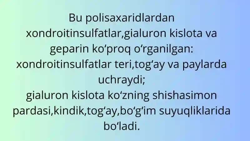 Geteropolisaxaridlar ontogenezi 3