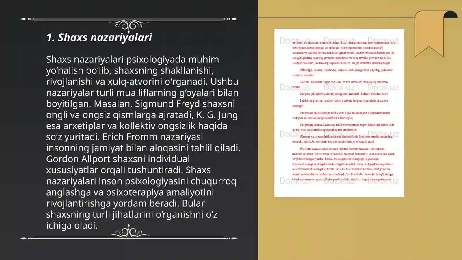Shaxs nazariyalari; Endopsixika, egzopsixika; Dobrinnining diqqat haqidagi qarashlari; Diqqatning xususiyatlari 3
