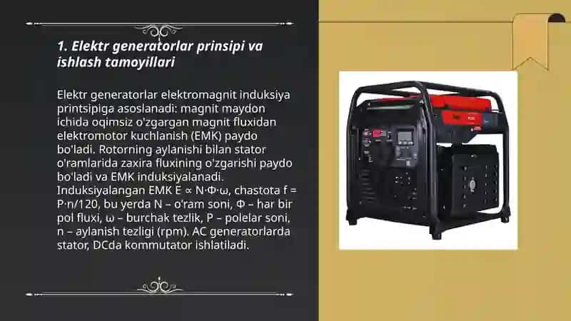 Elektr generatorlar 3