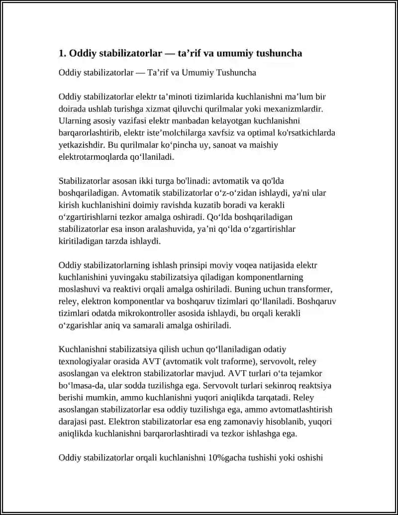 ODDIY STABILIZATORLAR 3