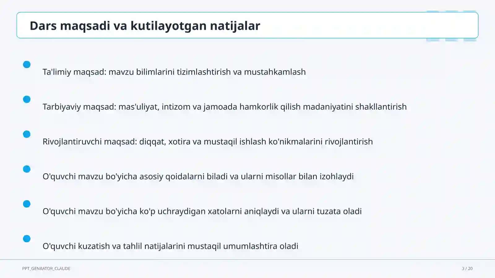 Huquq va iqtisodiyot asoslari (9–11) — o'qituvchilar uchun 3