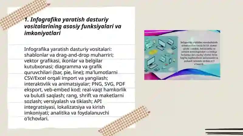Infografika yaratish dasturiy vositalari imkoniyatlarini oʻrganish 3