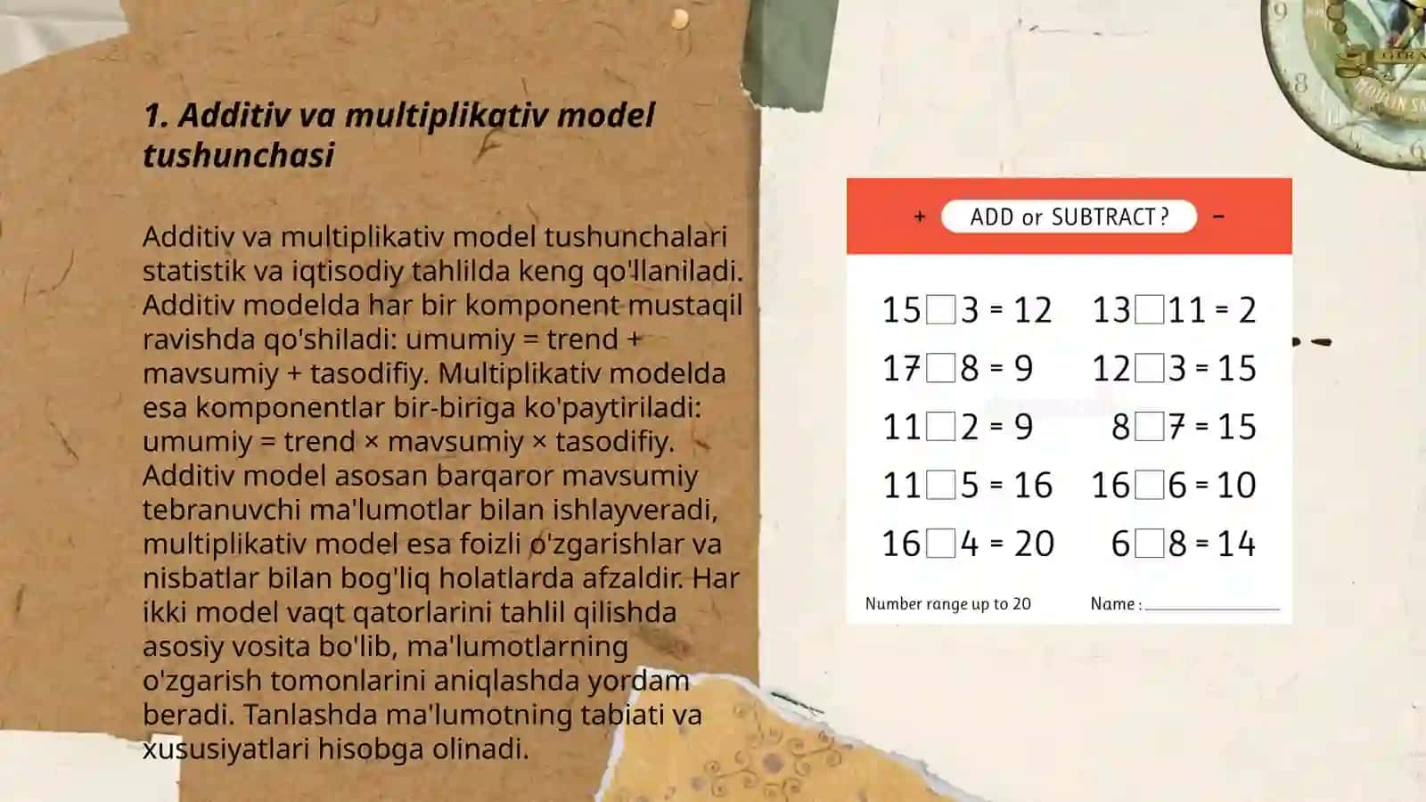 Additiv va multiplikativ ekonometrik modellarni tuzish 3