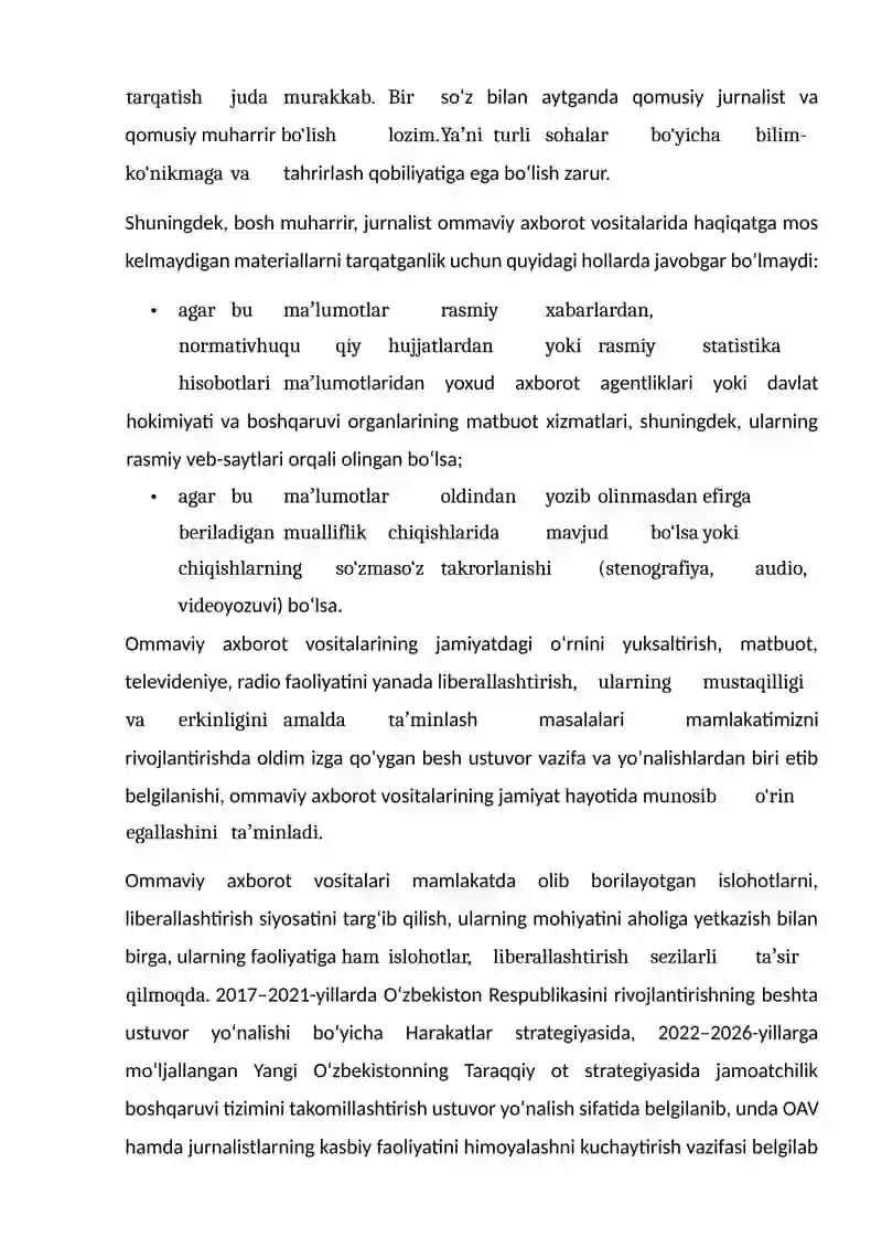 O'zbekiston fikrlar plyuralizmini ta'minlash 3