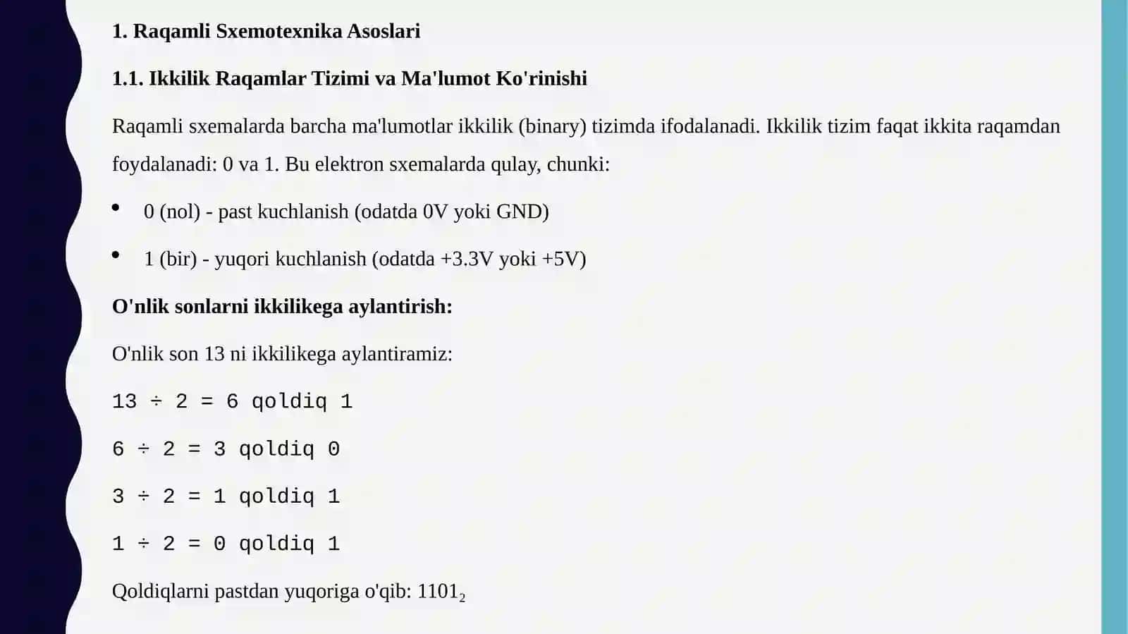 Robototexnikada Raqamli Sxemotexnika 3