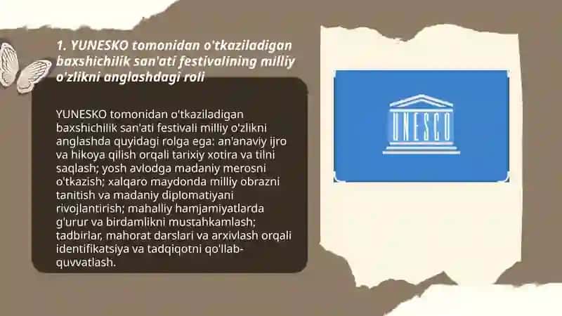 Baxshichilik san'ati festivali milliy o'zlikni anglash targibotchisi 3