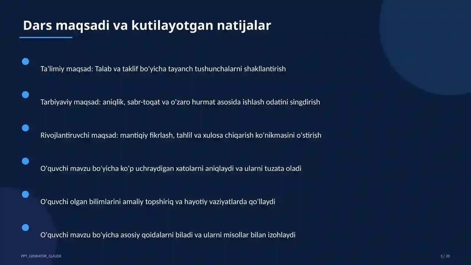 Talab va taklif (9-sinf) 3